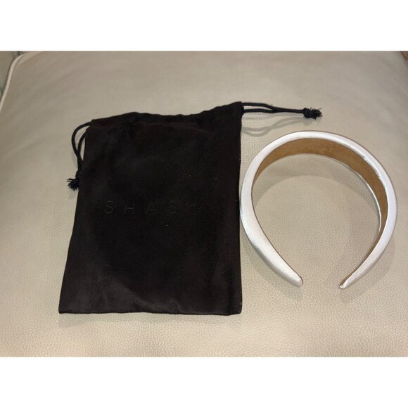 SHASHI Satin Headband in Blanche New Womens Hair Tie Head Wrap - Picture 7 of 8